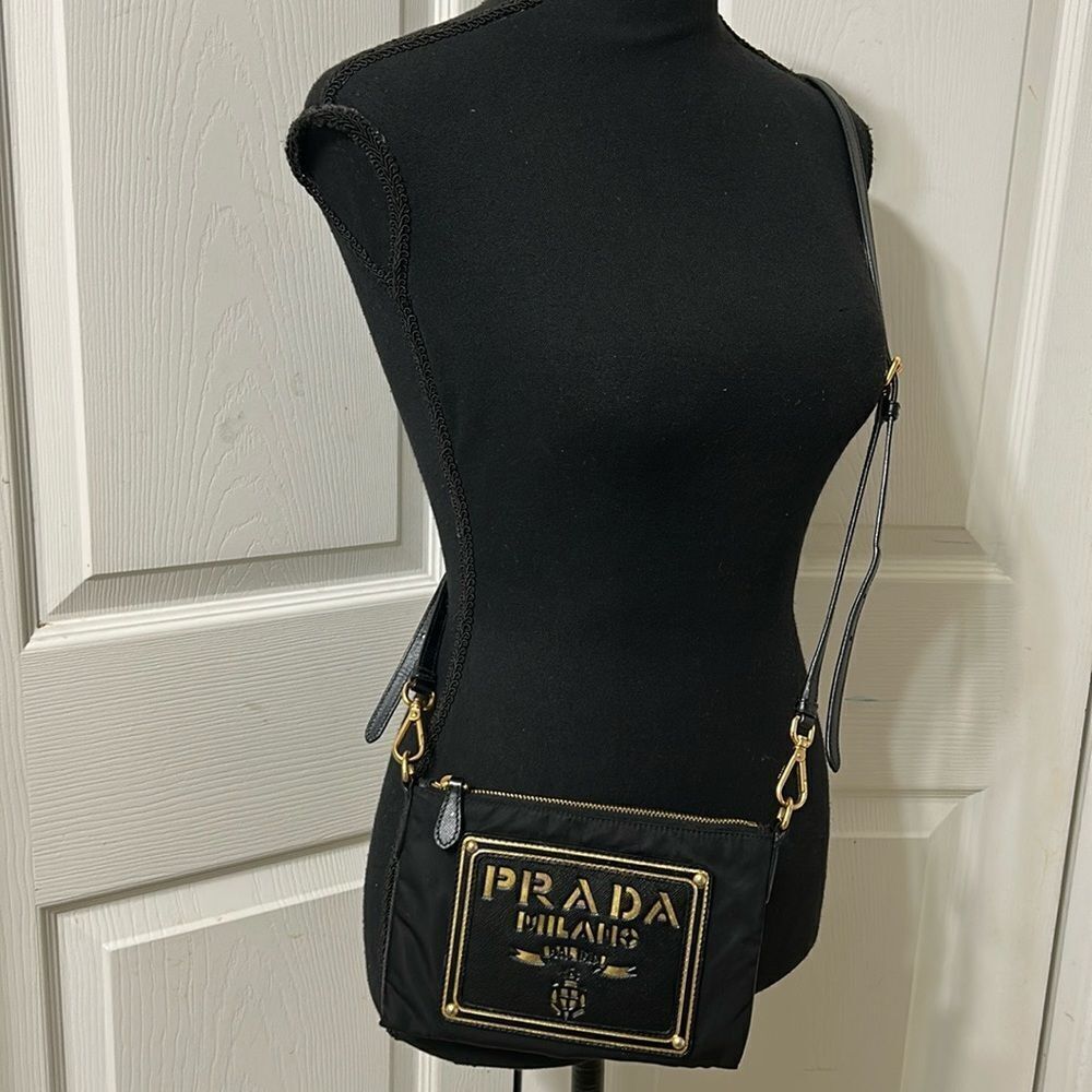 Authentic Black Prada Nylon/Leather Crossbody Bag - Picture 6 of 16